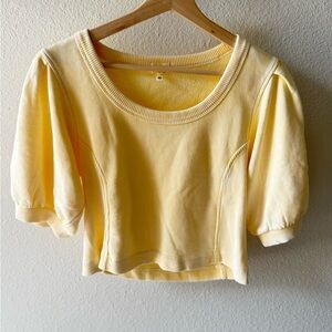 Aerie Yellow Puff Sleeve Blouse